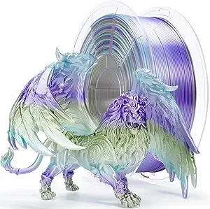 ZIRO ZIRO Fast Color Gradient PLA, Color Gradient Shine Surface Material for 3D Printing, Glossy Rainbow PLA Filaments, Fit Most 3D Printer, 1KG Spool, Steel Violet (Silk)