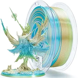 ZIRO ZIRO Fast Color Change PLA Color Gradient Filament, Glossy Rainbow PLA Filaments, Fit for Most 3D Printer Pen, Shiny Surface 1KG/2.2lbs Spool, Forest Gleam (Silk)