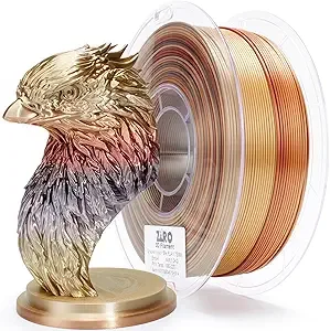 ZIRO ZIRO 3D Printing Filament, Shiny Fast Color Gradient PlA, Glossy Color Change by Length PLA, Fit Most FDM Printers, Dimensional Accuracy +/-, 2.2lbs Spool, Ember (Silk)