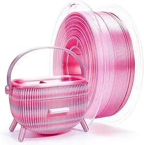 ZIRO ZIRO 3D Printer Filament, Fast Color Gradient Shiny PLA, Glossy Color Change by Length PLA, Fit Most FDM Printers, Dimensional Accuracy +/-, 2.2lbs Spool, Peach Blush (Silk)
