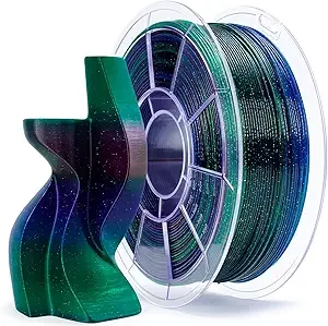 ZIRO ZIRO PLA Filament, Fast Color Changing Twinkling PLA, Sparkle Glitter with Colorful Transluent Base, 3D Printing Material,1kg Spool, Fit Most FDM Printers, Nebula