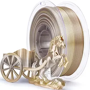 ZIRO ZIRO 3D Printer Filament, Fast Color Gradient Shiny PLA, Glossy Color Change by Length PLA, Fit Most FDM Printers, Dimensional Accuracy +/-, 2.2lbs Spool, Champagne Sheen (Silk)
