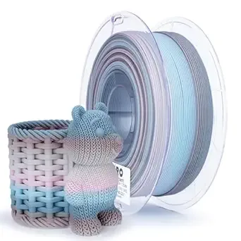 ZIRO ZIRO Fast Color Changing PLA, Matte Multi Colors Filament, No-Shine Rainbow 3D Printer Filament, Fit Most 3D Printers, 1KG/ 2.2lbs Gradient Spool, Drift Feather