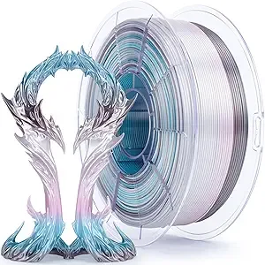 ZIRO ZIRO Fast Color Change PLA Color Gradient Filament, Glossy Rainbow PLA Filaments, Fit Most 3D Printer Pen, Shiny Surface Rainbow 1KG/2.2lbs Spool, Lunar Bloom (Silk)