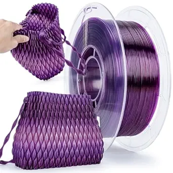 ZIRO ZIRO TPU Filament, Flexible Fast Color Change Filament, Shore 95A Hardness TPU, Compatible with Most FDM Printers, Colorful and Soft 3D Printing Material, 0.8KG/ 1.76lbs Spool, Flex Amethyst