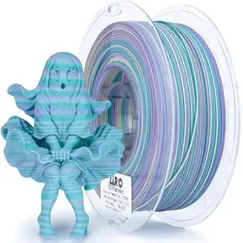 ZIRO ZIRO PLA Filament, Matte Multicolors 3D Printer Filament, Dyanmic Visual Effect, Fast Color Change Matte PLA Stripes Series, 2.2lbs Spool, Fit for Most 3D Printer, Mermaid Stripes