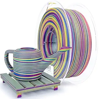 ZIRO ZIRO Magic Dynamic Color Changing Filament, Fast Color Change Matte PLA Stripes Series, Fit Most FDM 3D Printer, 1KG Spool (No Shine), Spectrum Stripes