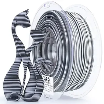 ZIRO ZIRO PLA Filament, Matte Multicolors 3D Printer Filament, Dyanmic Visual Effect, Fast Color Change Matte PLA Stripes Series, 2.2lbs Spool, Fit for Most 3D Printer, Zebra Stripes