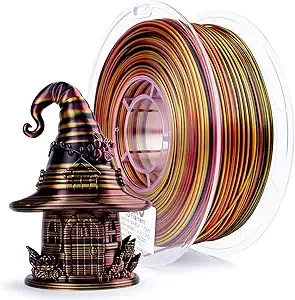 ZIRO ZIRO Glossy PLA Filament, Rapid Dynamic Color Change Filament, Fast Color Change Silk PLA Stripes Series, Fit Most FDM 3D Printer, 1KG Spool (Shine Surface), Gilded Stripes