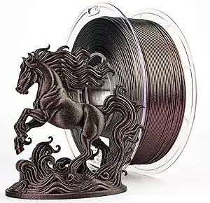 ZIRO ZIRO 3D Printer Filament Shiny Super Sparkle PLA with Glitter, Chameleon Series Filament, Twinkling Effect PLA 1kg Spool, Fit Most FDM 3D Printers Pens, Scarlet Gold Luster