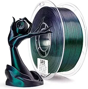 ZIRO ZIRO Chameleon Series Filament, 3D Printer Filament, Shiny Sparkle PLA with Glitter, Super Twinkling Effect Material 1kg/2.2lbs Spool, Fit Most FDM 3D Printers, Velvet Green Luster