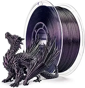 ZIRO ZIRO Chameleon Series Filament, 3D Printer Filament, Shiny Sparkle PLA with Glitter, Super Twinkling Effect Material 1kg/2.2lbs Spool, Fit Most FDM 3D Printers, Forged Purple Luster