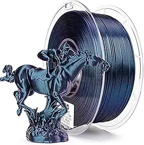 ZIRO ZIRO Glitter PLA Filament, 3D Printer Filament Shiny Sparkle PLA, Chameleon Series 1KG/2.2lbs Spool, Super Twinkle Effect Material, Fit Most FDM 3D Printers, Peacock Teal Luster
