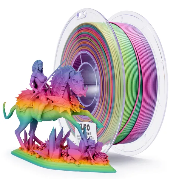 ZIRO ZIRO Fast Gradient Matte PLA Filament, Rainbow Blaze