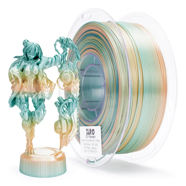 ZIRO ZIRO Fast Gradient Silk PLA Filament, Creamy Teal