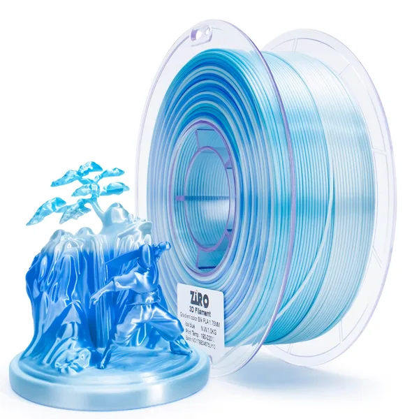 ZIRO ZIRO Fast Gradient Silk PLA Filament, Ice Blue