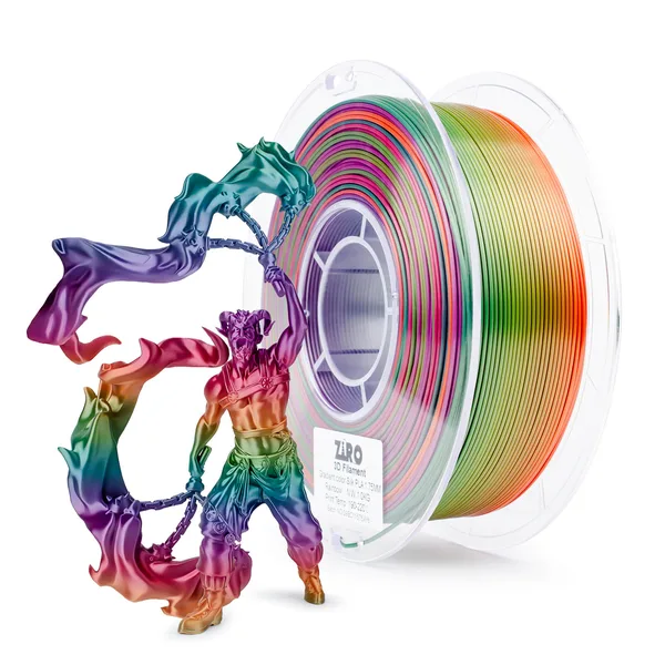 ZIRO ZIRO Fast Gradient Silk PLA Filament, Rainbow