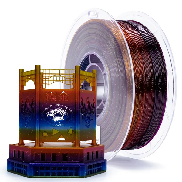 ZIRO ZIRO Fast Gradient Twinkling Translucent PLA Filament, Gemstone Mix