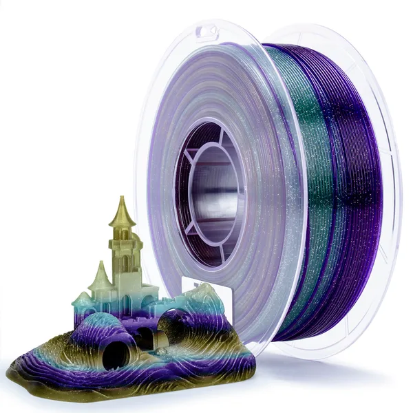 ZIRO ZIRO Fast Gradient Twinkling Translucent PLA Filament, Luxury Nightfall
