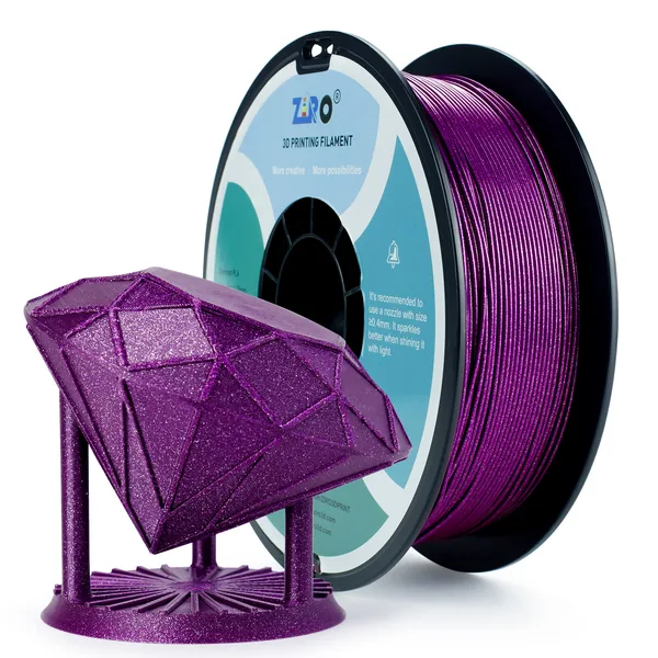 ZIRO ZIRO Glitter Diamond  PLA Filament, Purple