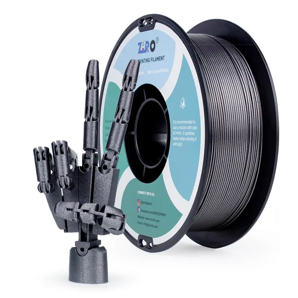 ZIRO ZIRO Glitter Diamond  PLA Filament, Silver Gray