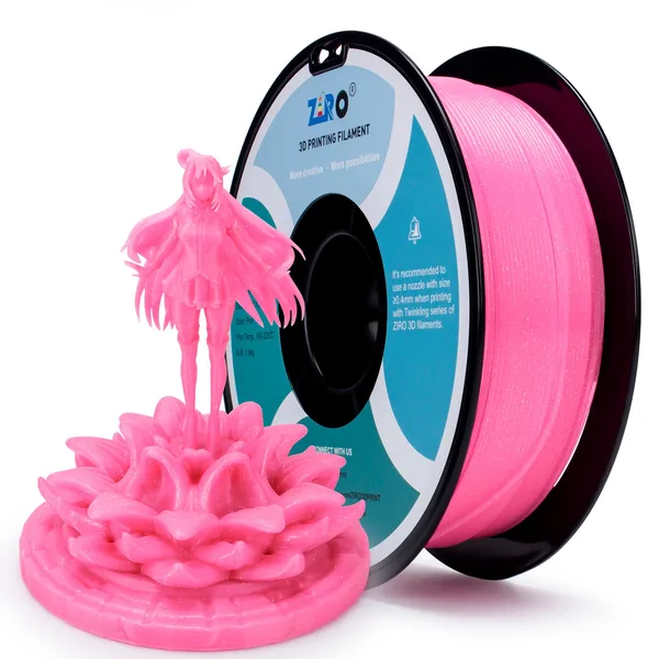 ZIRO ZIRO Glitter Twinkling PLA Filament, Pink