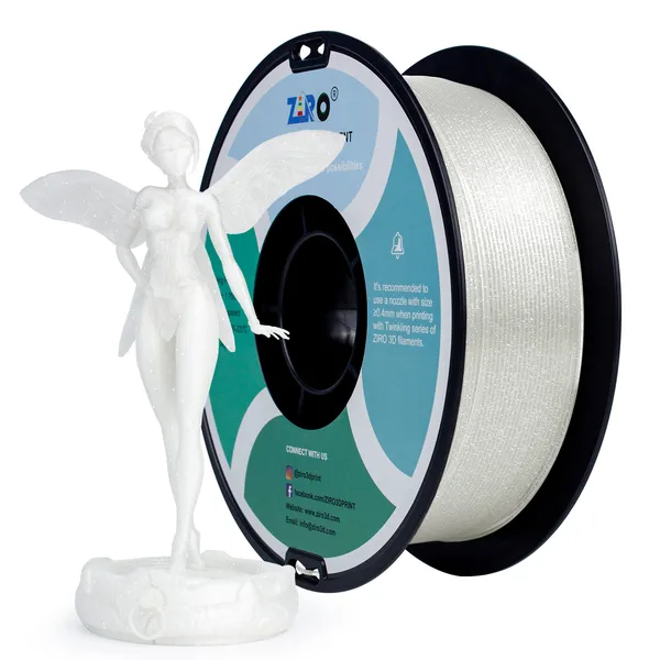 ZIRO ZIRO Glitter Twinkling PLA Filament, Transparent