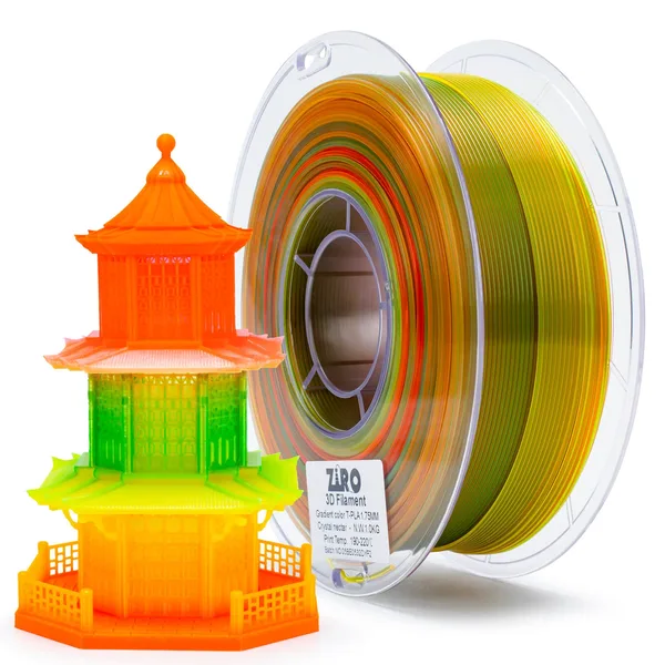 ZIRO ZIRO Gradient Translucent PLA Cristal Series Filament, Crystal Nectar