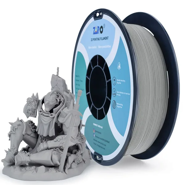 ZIRO ZIRO Matte PLA Filament, Gray