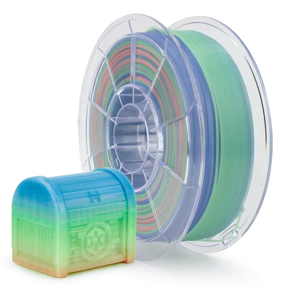 ZIRO ZIRO Rainbow Glow in Dark PLA Filament, GID Rainbow