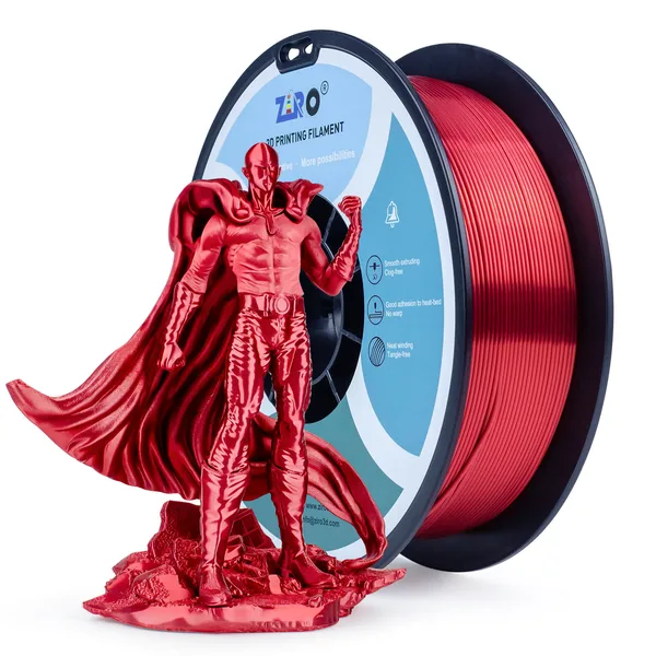 ZIRO ZIRO Silk PLA Filament, Red