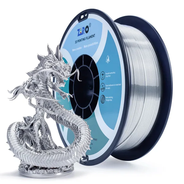 ZIRO ZIRO Silk PLA Filament, Silver