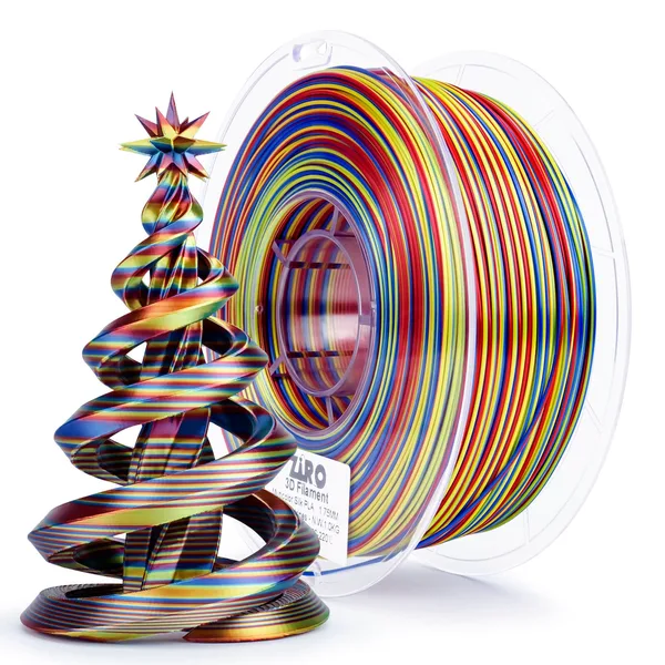 ZIRO ZIRO Stripes Silk PLA Glossy Multicolors Filament 1kg/2.2lb Spool , Firework Stripes