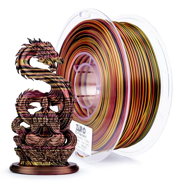 ZIRO ZIRO Stripes Silk PLA Glossy Multicolors Filament 1kg/2.2lb Spool , Gilded Stripes