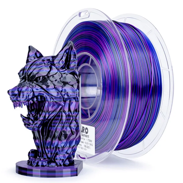 ZIRO ZIRO Stripes Silk PLA Glossy Multicolors Filament 1kg/2.2lb Spool , Nocturne Stripes