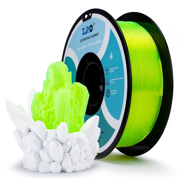 ZIRO ZIRO Translucent PLA Filament, Translucent Fluo Yellow