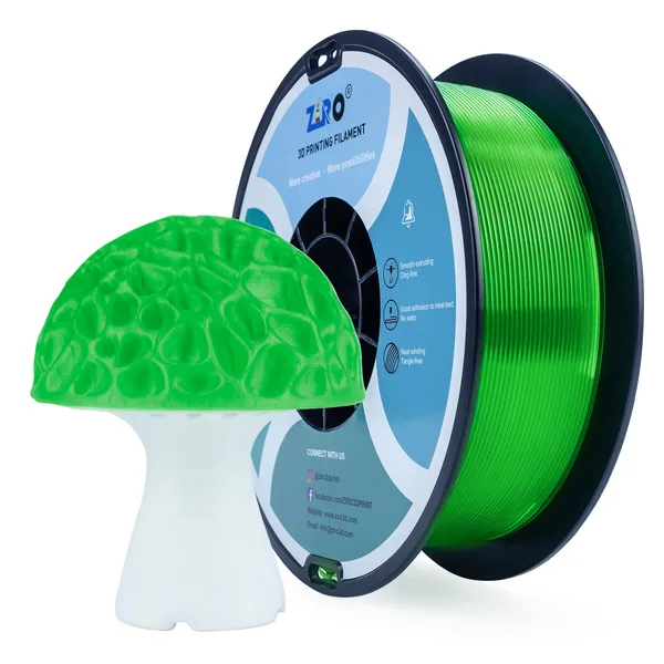 ZIRO ZIRO Translucent PLA Filament, Translucent Green