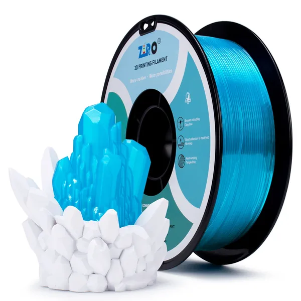 ZIRO ZIRO Translucent PLA Filament, Translucent Light Blue