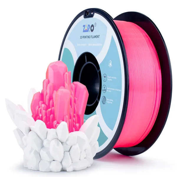 ZIRO ZIRO Translucent PLA Filament, Translucent Pink