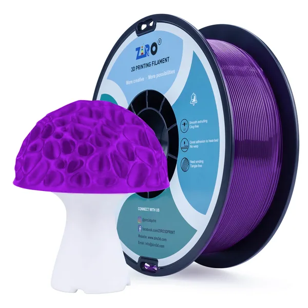 ZIRO ZIRO Translucent PLA Filament, Translucent Purple