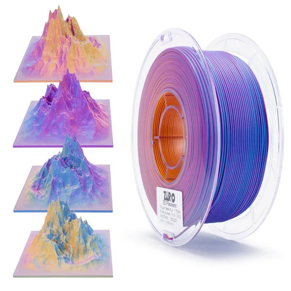 ZIRO ZIRO Tri-color Matte PLA Filament, Purple Sunset