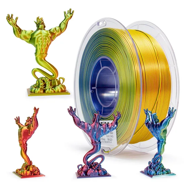ZIRO ZIRO Tri-color Silk PLA Filament, Aurora