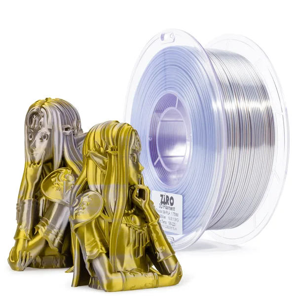 ZIRO ZIRO Tri-color Silk PLA Filament, Gold & Silver